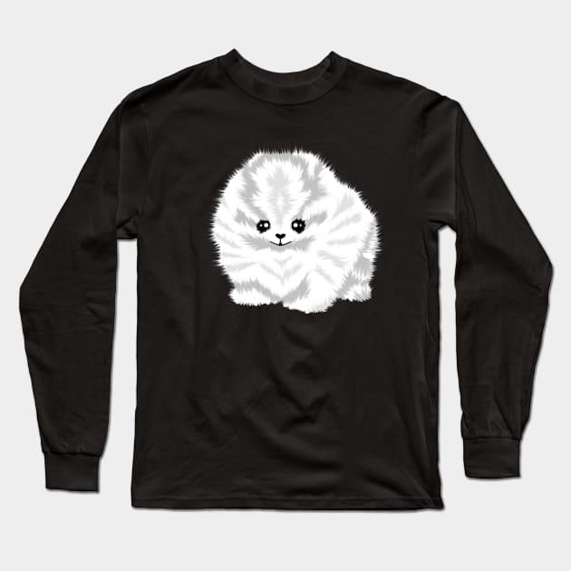 Cute white dog Long Sleeve T-Shirt by ilhnklv